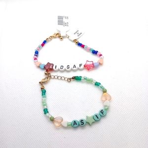 Urban Outfitters Beaded Letter Bracelets
